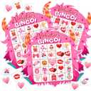 Blosssound Valentine's Day Bingo Game for Kids - Monster Theme Valentines Bingo Cards for 24 Players School Classroom Activities Fun Valentine Party Favors Games for Children Teacher Supplies