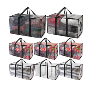 ClearSpace Oversized Moving Bags or Storage Bag – Large Moving Boxes with Backpack Straps, Zippers & Handles – Heavy-Duty Packing Bags for Moving, College Dorm, Christmas Decorations, 6 Pack