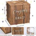 Bucherry 2026 Graduation Card Box Holder Class of 2026 Rustic Wooden Card Box with Slot for Congrats Grad Party Decorations Supplies (Brown, 8.66 Inches)