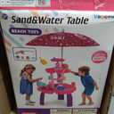 VROGTIK Water Table for Toddlers with Water Pump and Fishing Game Set 3-Tier Kids Sand Water Table with Umbrella Sensory Outdoor Toys for Kids Ages 3-8 Outside Toys Backyard Toddler Girl Toys