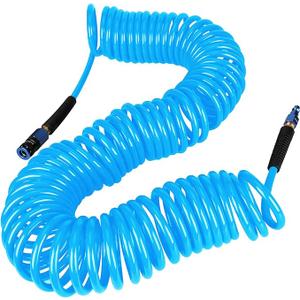 Yereen Heavy Duty Polyurethane Recoil Air Hose 1/4 in x 50 ft, Lightweight Yereen Heavy Duty Polyurethane Recoil Air Hose 1/4 in x 50 ft, Lightweight