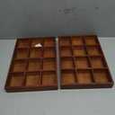 2 Pack Wooden Sorting Tray Grid Display Wood Divided Organizer Brown Finished