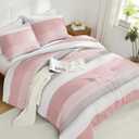 Litanika Pink Twin/Twin XL Comforter Set for Girls - 2 Pieces Blush Twin Extra Long Size Lightweight Bedding Set, All Season Down Alternative Comforter