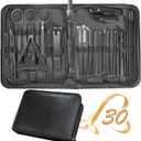 Manicure Set 30 in 1 Nail Clipper Set,RedFlow Nail Clippers,Fingernail & Toenail Clippers,Manicure Tools,Pedicure Tools,Suitable for Travel Manicure Kit (A-Black)