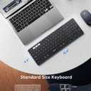 Foldable Keyboard and Mouse, Samsers Folding Bluetooth Keyboard Combo, 2.4G + BT5.0 x 2, Full-Size Portable Travel Keyboard & Rechargeable Wireless Mouse for Windows Android iOS Mac OS, Midnight