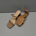 Avidirk Women's Square Open Toe Heeled Sandals Two Strap Mules Slip On Block Chunky Mid Heels Sandals Size 10