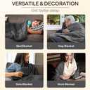 ZonLi Weighted Blanket (60"x80", 20lbs, Dark Grey) Queen Size Weighted Blanket for Adults, High Breathability Heavy Blanket, Soft Material with Premium Glass Beads