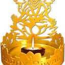 Diwali Shadow Diya Indian Lord Lakshmi Tea Light Holders for Diwali Decoration Gift Traditional Dawali Shadow Lamps Religious Tealight Candle Holder Return Gifts for Indian Housewarming Pooja Favor