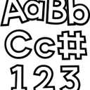 Carson Dellosa Education 219-Piece White with Black Trim Cutout Letters, 4" Upper and Lowercase Alphabet, Numbers, Punctuation, and Symbols for Bulletin Board, Posterboard, Party, and Classroom Decor