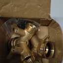 A30009B Heavy Duty Brass Garden Hose Splitter 2 Way Outdoor Faucet Splitter 2 Way with Solid Brass Handles
