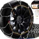 DEDC Tire Chains for SUV Car Light Truck Snow Chains 1 Min Quick Fit Easy Chainsaw Reusable Universal Emergency Traction Chain Tire Width 265 275 285 295 305 315 - Set of 2 MS1621