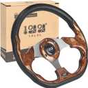 10L0L Golf Cart Steering Wheel for Yamaha, EZGO TXT/RXV/Valor, Club Car DS/Precedent/Onward/Tempo Golf Carts (Brown)