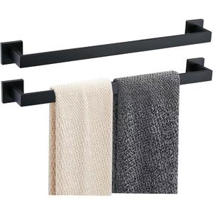 JOPOFI 2 Piece Towel Bar - 23.6 Inch Bathroom Towel Holder - Matte Black