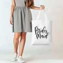 Bridesmaid Tote Bag, Wedding Party Gift with 'Bridesmaid' Print, Cute Canvas Shopper for Bridal Squad, Reusable Essentials Bag for Bachelorette Parties & Wedding Day. (069)