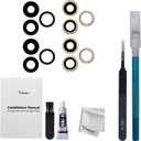 2 Packs Rear Camera Lens Glass Replacement Kits for iPhone 14 Pro & 14 Pro Max Pre-Installed Adhesive with Installation Manual and Repair Tools