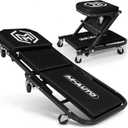 M-AUTO 40-Inch Folding Creeper Rolling Seat, All-in-One Adjustable Roller Garage Chair, Lay Down or Sit, 330LBS Capacity Under Car Roller Creeper with 6 Swivel Casters, Black