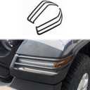 Black Plastic Front Turn Signal Light Cover Trims Accessories for 2018-2026 Jeep Wrangler JL