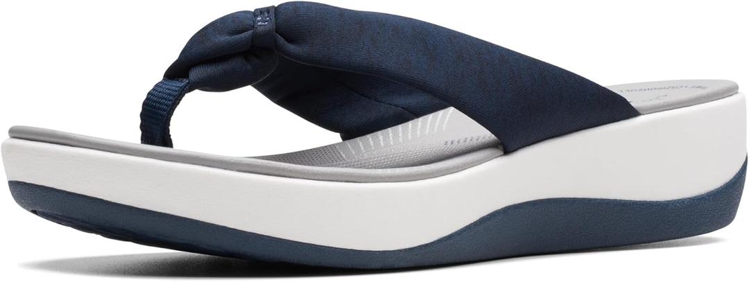 Clarks Women's Arla Glison Flip Flop (6, Blue Fabric)