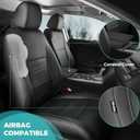 Seat Covers for Honda Civic Sedan 2022-2024 Touring &2025 2026 Hybrid Sport Touring, Faux Leather Black Leather Car Seats Cover Full Set for car - Rear Row 60/40 Split Bench