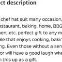 AGMDESIGN Funny Chef Hat, Dude with The Food, Funny BBQ Chef Wear, Adjustable Kitchen Cooking Hat for Men & Women White (White)