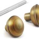 1 Pack Antique Brass Door Knob Set with Spindle, Vintage Old Style Door Knobs Replacement Set for Mortise Lock Interior Doors