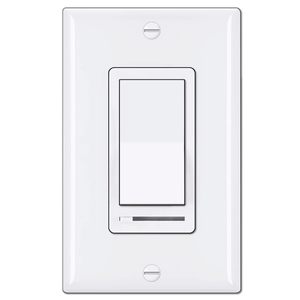 BESTTEN Dimmer Light Switch, Universal Lighting Control, Single Pole or 3 Way, Compatible with LED Dimmable Lamp, CFL, Incandescent, Halogen Bulb, Decorator Wallplate Included, UL Listed, White (Standard)