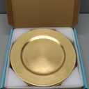 MAONAME Gold Charger Plates Set of 12, Foil 13" Plate Chargers with Beaded, Plastic Round Chargers for Dinner Plates, Table Setting