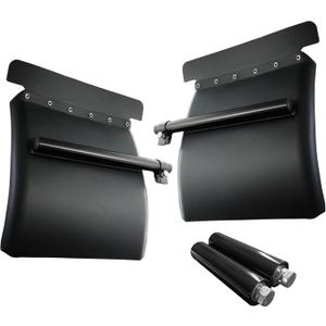 24"x24" Poly Quarter Fenders for Semi Truck Fenders Set of 2 Universal Heavy Duty Black Quarter Fenders with Mounting Posts