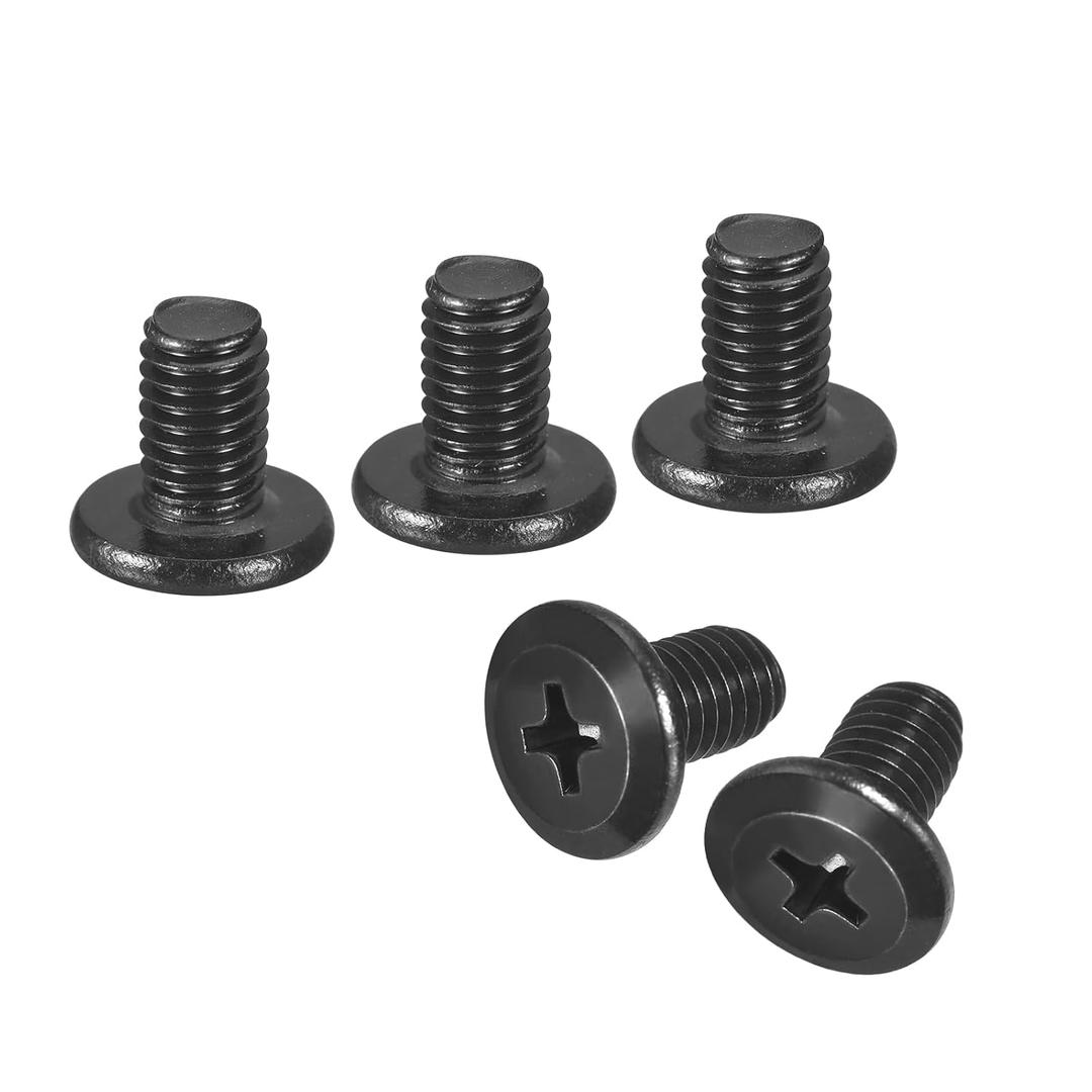 uxcell 20Pcs M5-0.8 x 8mm Flat Round Head Machine Screws, 304 Stainless Steel Phillips Drive Machine Screw, Full Thread, Black Oxide, Furniture Screw Connection Bolt Screw