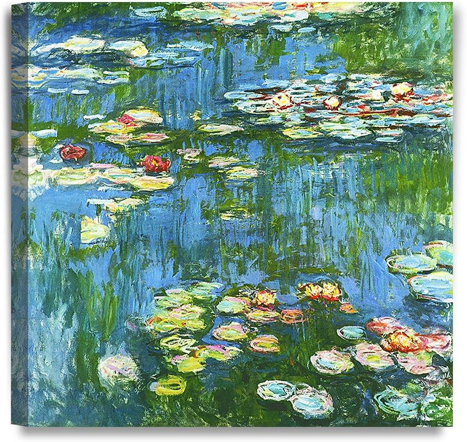 DECORARTS Claude Monet Canvas Wall Art, Water Lily Pond 1914, 16x16