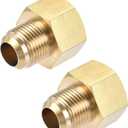 uxcell Brass Pipe fitting, 1/2 SAE Flare Male 5/8 SAE Female Thread, Tubing Adapter Connector, for Air Conditioner Refrigeration