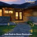 PASAMIC 24" Solar Pathway Lights Outdoor, 8 Pack Bright Garden Light with Auto On/Off, IP65 Solar Lights Outdoor Waterproof, Garden Landscape Lighting for Yard, Patio, Walkway, Driveway (Black, BlackGlass)