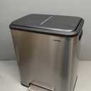 Garvee Dual Trash Can for Recycling and Trash, Stainless Steel Kitchen Trash Can with Lid and Foot Pedal, Double Compartment Garbage Can, with Recycling Bin (Silver, 8 Gallon(2x4Gal))