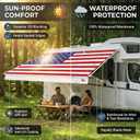 RV Awning Fabric Replacement, 15'2'' fit 16' 19.5oz USA Flag Camper Awning