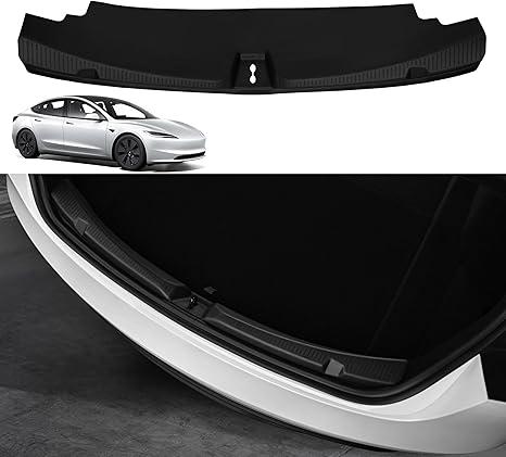 BASENOR 2026 2025 2024 Tesla Model 3 Highland Rear Bumper Guard Protector TPE Trunk Bumper Sill Cover [Proprietary Design] Model 3 Highland Interior Accessories