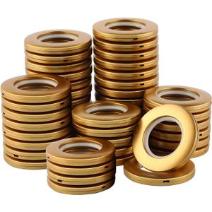 DeSS 48 Pack Curtain Grommets 1-9/16"(40mm) Inner Diameter Plastic Curtain Rings Nanoscale Low Noise Roman Ring (Matte Gold)