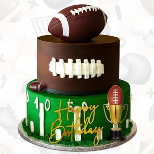 Large Football Cake Toppers 8pcs Include 5 Balls of Different Sizes 2 Trophies and 1 Happy Birthday Sign for Cake Decoration Sport Theme Party Ceremony