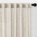 decorUhome Linen Semi Sheer Curtains 102 Inch Long, 2 Panels Light Filtering Curtains Drapes with Rod Pocket and Back Tab for Living Room Bedroom Farmhouse Decor, Beige, W52 x L102