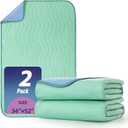 Pee Pads for Adults, Kids and Pets, Cotton-Like Surface, Machine Washable, 100% Leak Prevention with Waterproof TPU Layer (2 Pack, 34*52 inch)