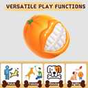 Indestructible Dog Squeaky Ball - Tough Chew Toy for Aggressive Chewers, Medium/Large Dogs Fetch Toy for Indoor, Outdoor & Water Play - Orange (black)