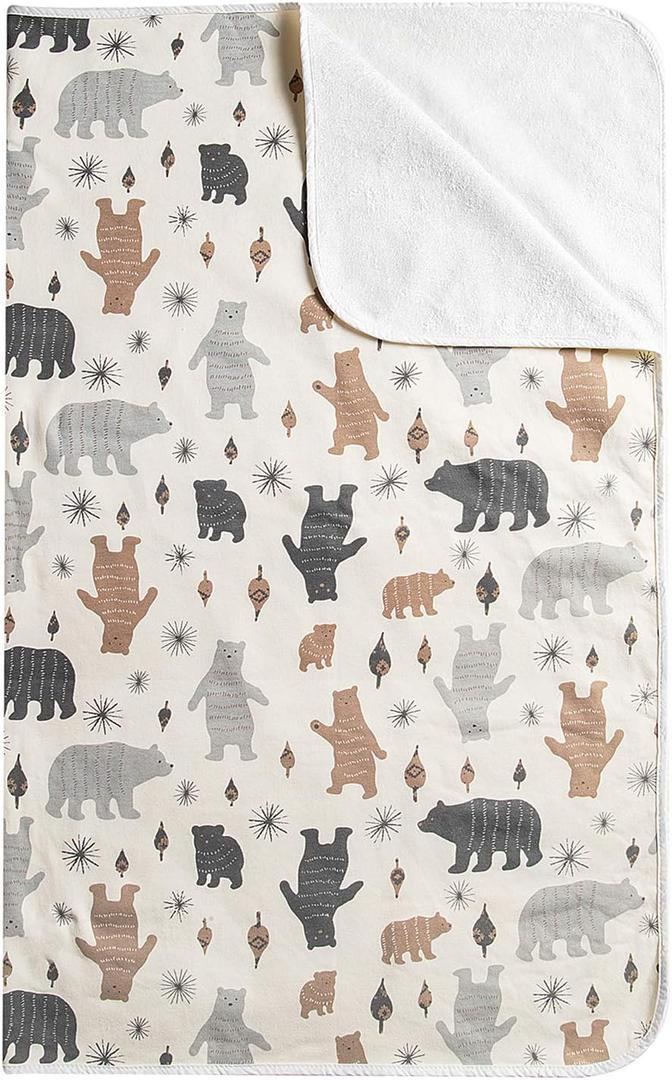 Baby Waterproof Bed Pad Washable Mattress Pad Reusable Underpads Bed Wetting Incontinence Cover for Baby Toddler Children and Adults (Forest Bear)