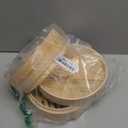 Prime Home Direct Bamboo Steamer Basket 8-Inch | 2-Tier Steamer for Cooking | 50 Liners | Small Instant Steaming Cookware Asian Food, Bao Buns, Chinese, Dim Sum, Dumpling, Rice, Vegetable Steam Pot