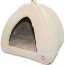 Best Pet Supplies Cat Bed for Indoor Cat, Domed Tent House with Removable Pillow, Covered Cat Cave for Small Dog, Puppies and All Breeds of Cats - Corduroy Beige1, 19 x 19 x H:19"