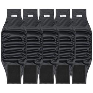 5 Pack Dog Diapers Male Reusable, Premium Belly Bands for Male Dogs, High Absorbing Male Dog Pee Wraps for Doggie in Incontinence or Excitable Urination and Training, Black ,L