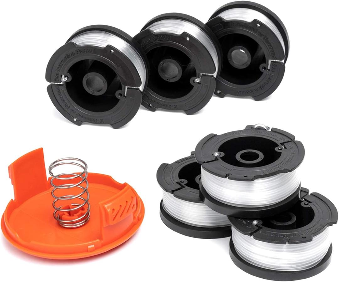 6 Pack AF-100 Weed Eater String Compatible with Black Decker Wacker String Trimmers, 6 Spools & 1 Cap