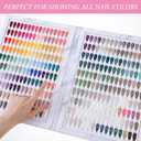 Professional 320 Nail Color Book with 480 False Tips & 1-400 Number Labels, UV Gel Polish Swatch Display Organizer for Salon Art Design