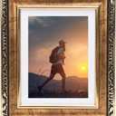 Beyond Your Thoughts 8x10 Picture Photo Frame (1 Pack Real Glass Antique with Matted for 5X7 Gold Color, Vertical or Horizontal, Table Top and Wall Mounting Display