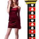 6 Ft Casino Prom Decorations Las Vegas Theme Photo Props Casino Column Cardboard Cutout Stand-Up Poker Night Party Stand Up Photo Prop Pillar with Playing Cards