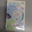 NDYIN Sticker Printer, PrintPods Mini Printer, Bluetooth Portabel Sticker Maker with 3 Rolls Paper, Print Pod Inkless Thermal Printer for iPhone, Impresora Portátil for Notes, Journal, DIY, Kids Gift