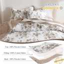 Oversized King Bedspreads 128x120 Extra Wide - Garden Floral Farmhouse Reversible California King Quilt Set Oversized, 3-Piece Lightweight Thin Comforter Coverlet Set, Cal King, Brown/White